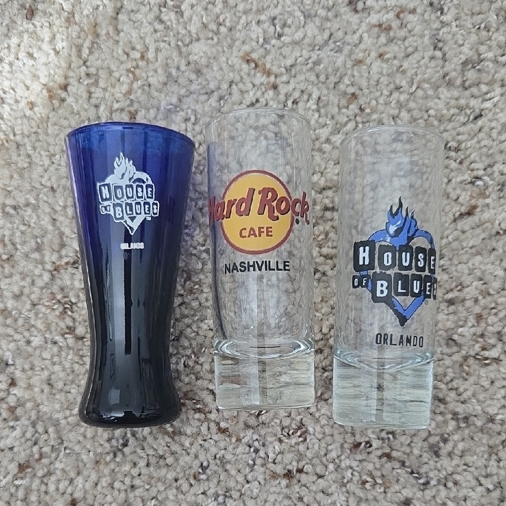 House of Blues and Hard Rock Cafe Shot Glasses
